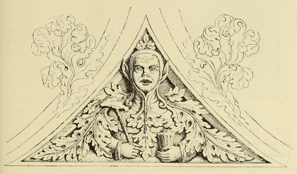 An illustration from L'art profane à l'église; ses licences symboliques, satiriques et fantaisistes. Contribution à létude archéologique et artistique des édifices religieux, 1908, leaf 413