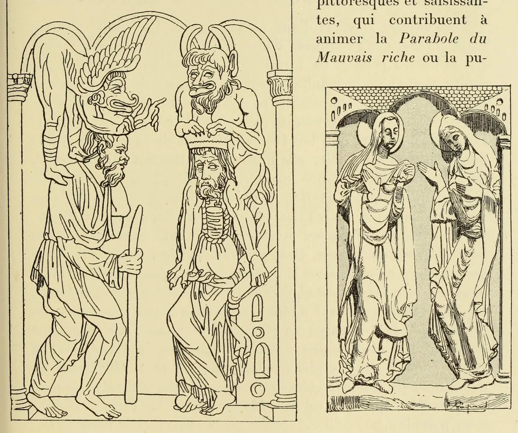 An illustration from L'art profane à l'église; ses licences symboliques, satiriques et fantaisistes. Contribution à létude archéologique et artistique des édifices religieux, 1908, leaf 441