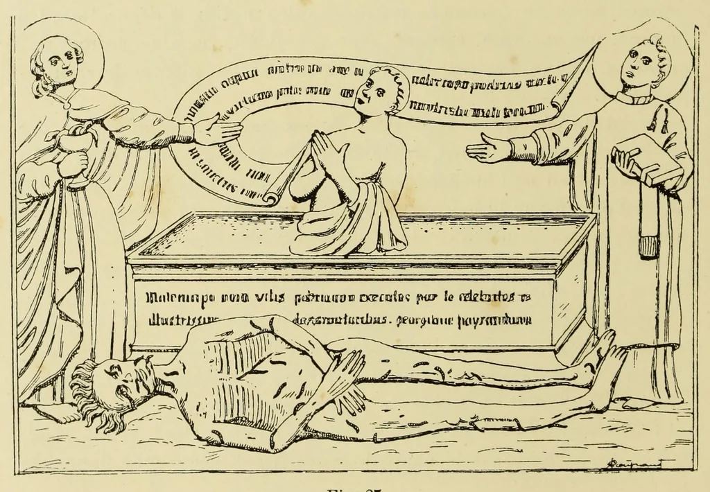 An illustration from L'art profane à l'église; ses licences symboliques, satiriques et fantaisistes. Contribution à létude archéologique et artistique des édifices religieux, 1908, leaf 52