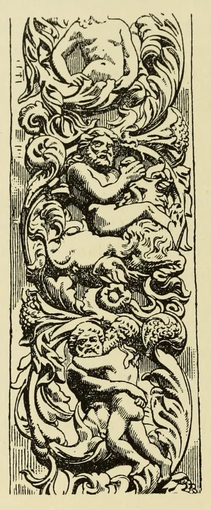 An illustration from L'art profane à l'église; ses licences symboliques, satiriques et fantaisistes. Contribution à létude archéologique et artistique des édifices religieux, 1908, leaf 136