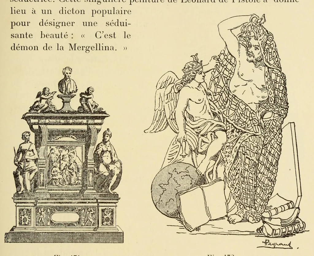 An illustration from L'art profane à l'église; ses licences symboliques, satiriques et fantaisistes. Contribution à létude archéologique et artistique des édifices religieux, 1908, leaf 197