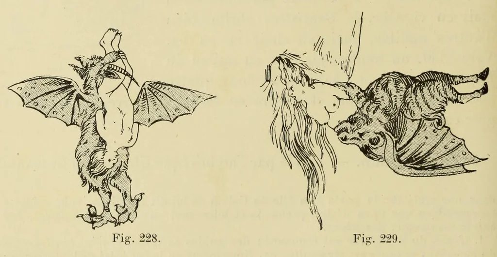 An illustration from L'art profane à l'église; ses licences symboliques, satiriques et fantaisistes. Contribution à létude archéologique et artistique des édifices religieux, 1908, leaf 242