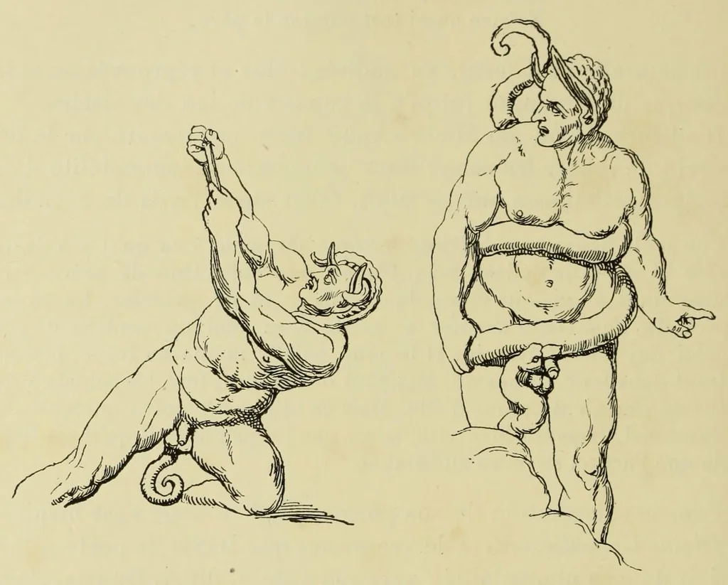 An illustration from L'art profane à l'église; ses licences symboliques, satiriques et fantaisistes. Contribution à létude archéologique et artistique des édifices religieux, 1908, leaf 348