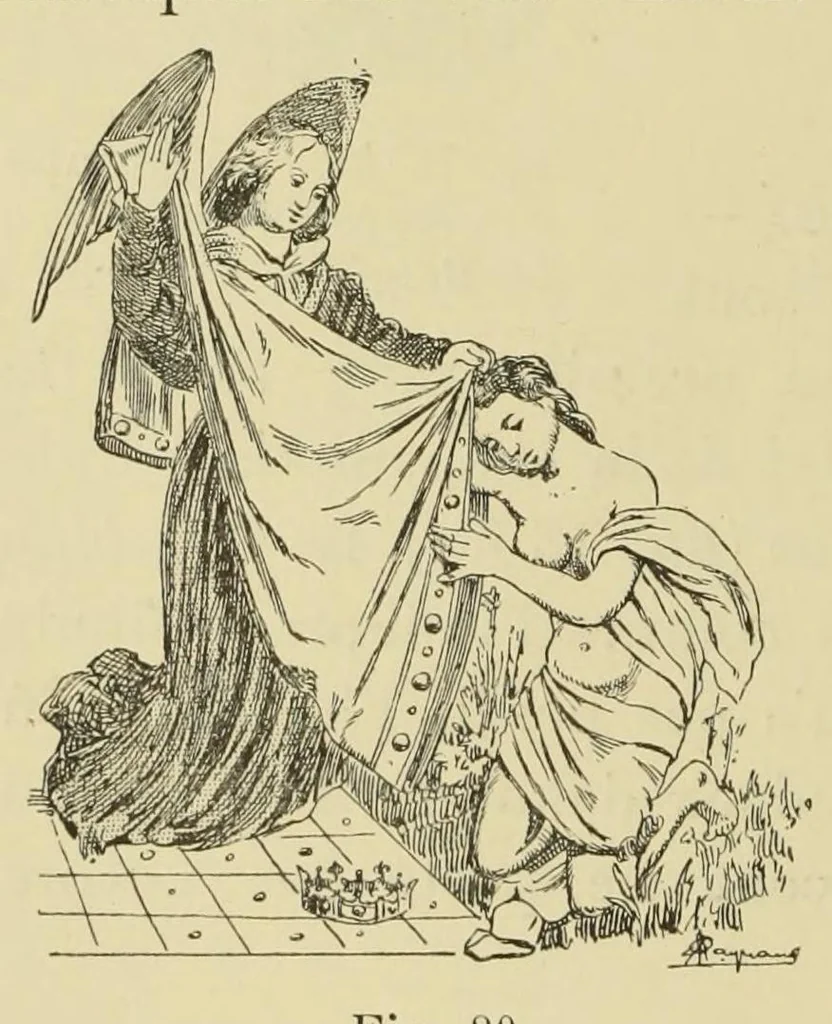 An illustration from L'art profane à l'église; ses licences symboliques, satiriques et fantaisistes. Contribution à létude archéologique et artistique des édifices religieux, 1908, leaf 90