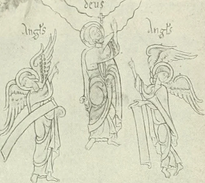 An illustration from L'art religieux du XIIe siècle en France : étude sur les origines de l'iconographie du moyen age, 1922, leaf 105