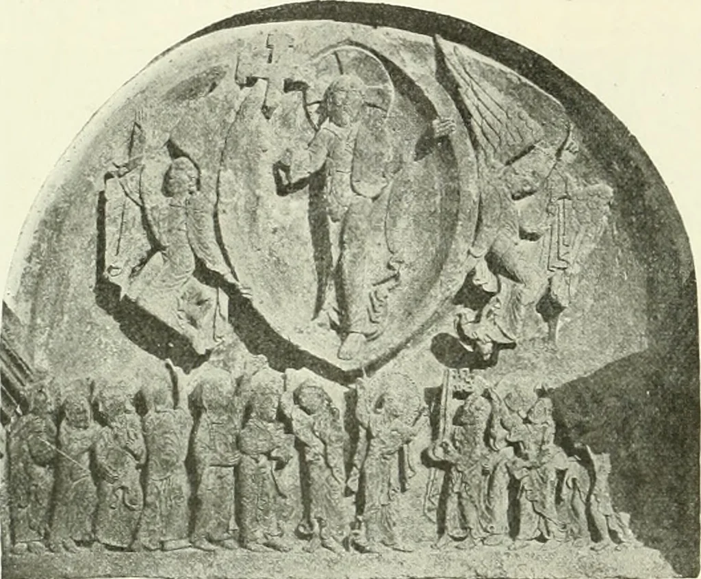 An illustration from L'art religieux du XIIe siècle en France : étude sur les origines de l'iconographie du moyen age, 1922, leaf 107