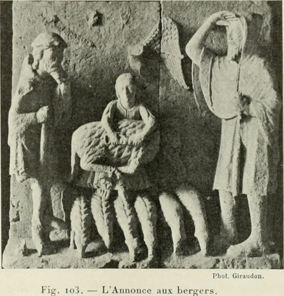 An illustration from L'art religieux du XIIe siècle en France : étude sur les origines de l'iconographie du moyen age, 1922, leaf 132