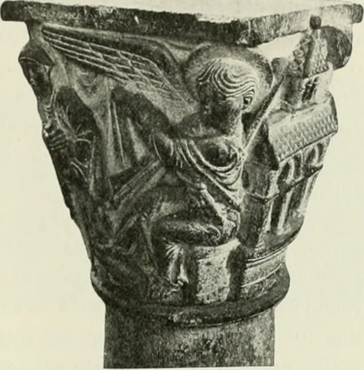 An illustration from L'art religieux du XIIe siècle en France : étude sur les origines de l'iconographie du moyen age, 1922, leaf 142