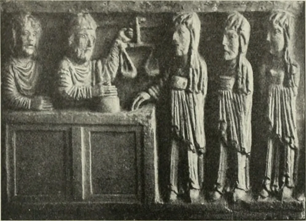 An illustration from L'art religieux du XIIe siècle en France : étude sur les origines de l'iconographie du moyen age, 1922, leaf 150