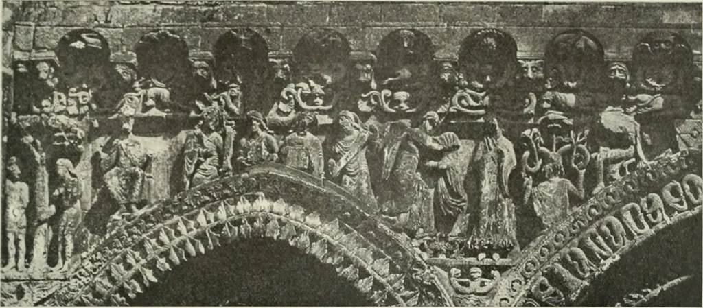An illustration from L'art religieux du XIIe siècle en France : étude sur les origines de l'iconographie du moyen age, 1922, leaf 158