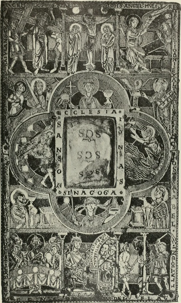 An illustration from L'art religieux du XIIe siècle en France : étude sur les origines de l'iconographie du moyen age, 1922, leaf 176