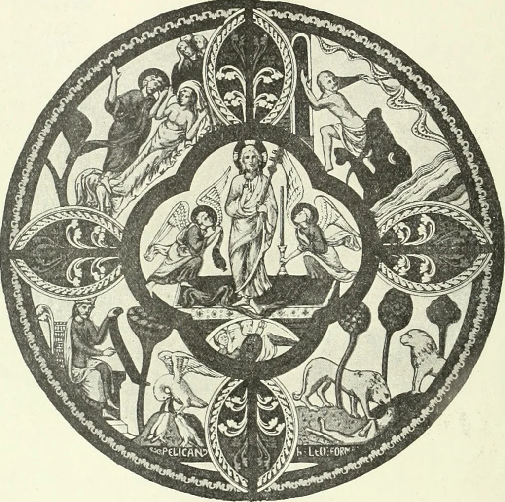 An illustration from L'art religieux du XIIe siècle en France : étude sur les origines de l'iconographie du moyen age, 1922, leaf 177