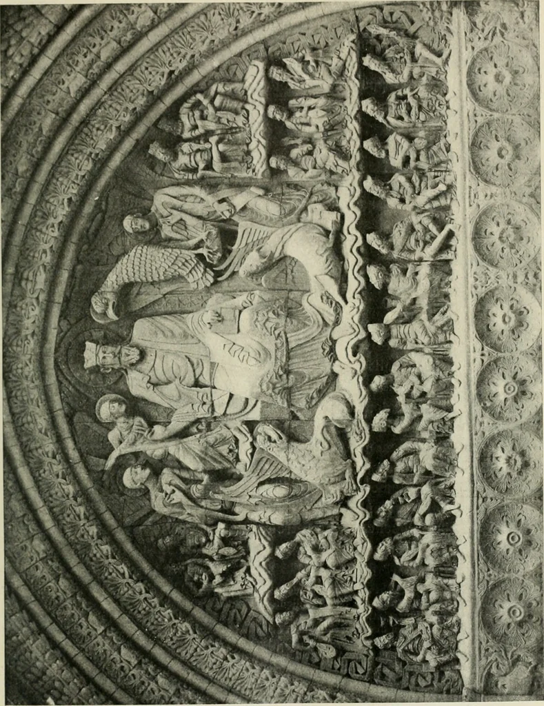 An illustration from L'art religieux du XIIe siècle en France : étude sur les origines de l'iconographie du moyen age, 1922, leaf 18