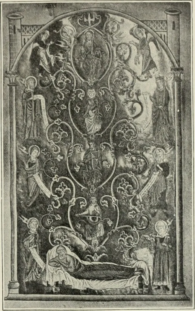 An illustration from L'art religieux du XIIe siècle en France : étude sur les origines de l'iconographie du moyen age, 1922, leaf 188