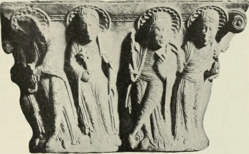 An illustration from L'art religieux du XIIe siècle en France : étude sur les origines de l'iconographie du moyen age, 1922, leaf 196