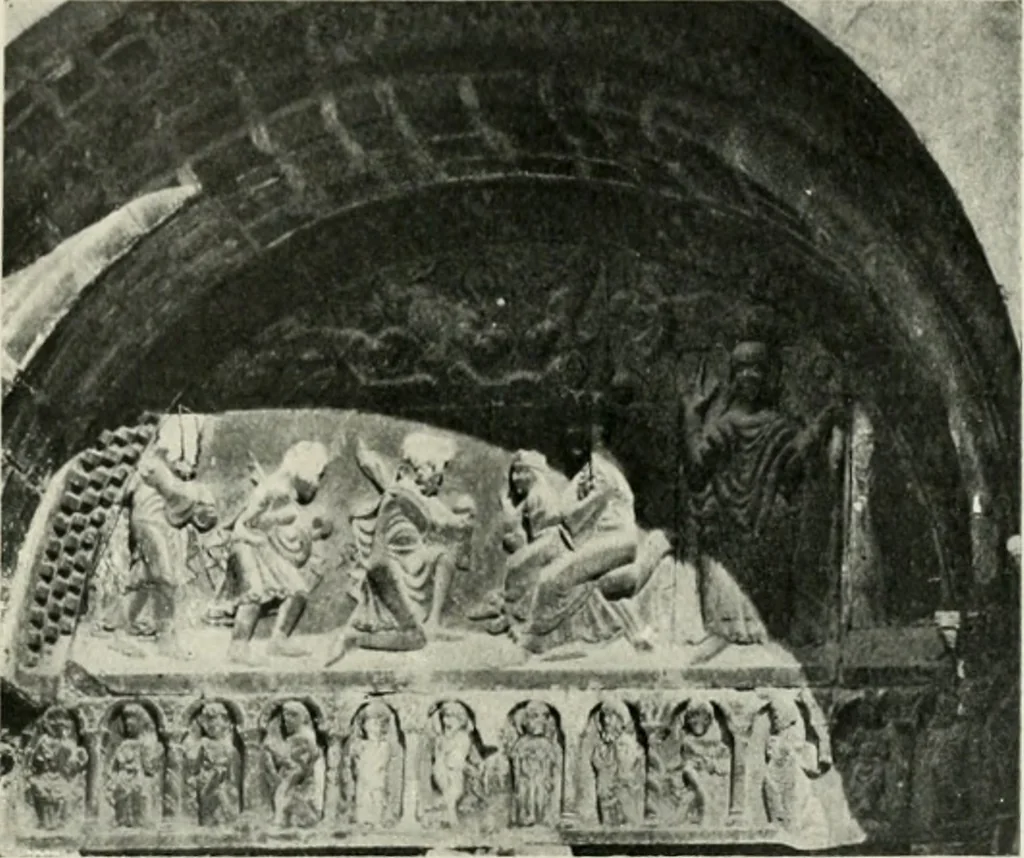 An illustration from L'art religieux du XIIe siècle en France : étude sur les origines de l'iconographie du moyen age, 1922, leaf 208
