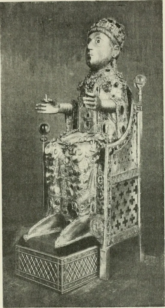 An illustration from L'art religieux du XIIe siècle en France : étude sur les origines de l'iconographie du moyen age, 1922, leaf 216