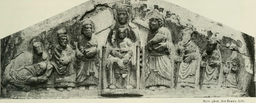 An illustration from L'art religieux du XIIe siècle en France : étude sur les origines de l'iconographie du moyen age, 1922, leaf 226