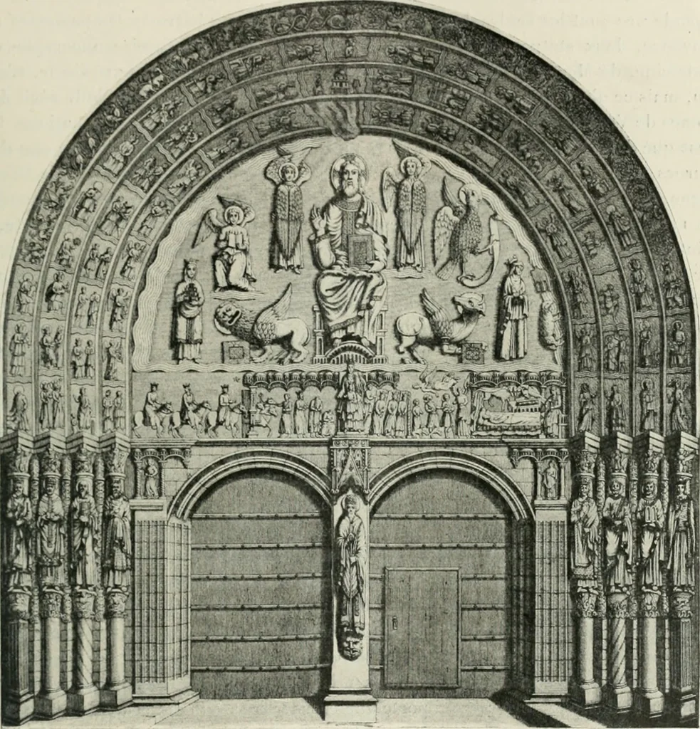 An illustration from L'art religieux du XIIe siècle en France : étude sur les origines de l'iconographie du moyen age, 1922, leaf 232