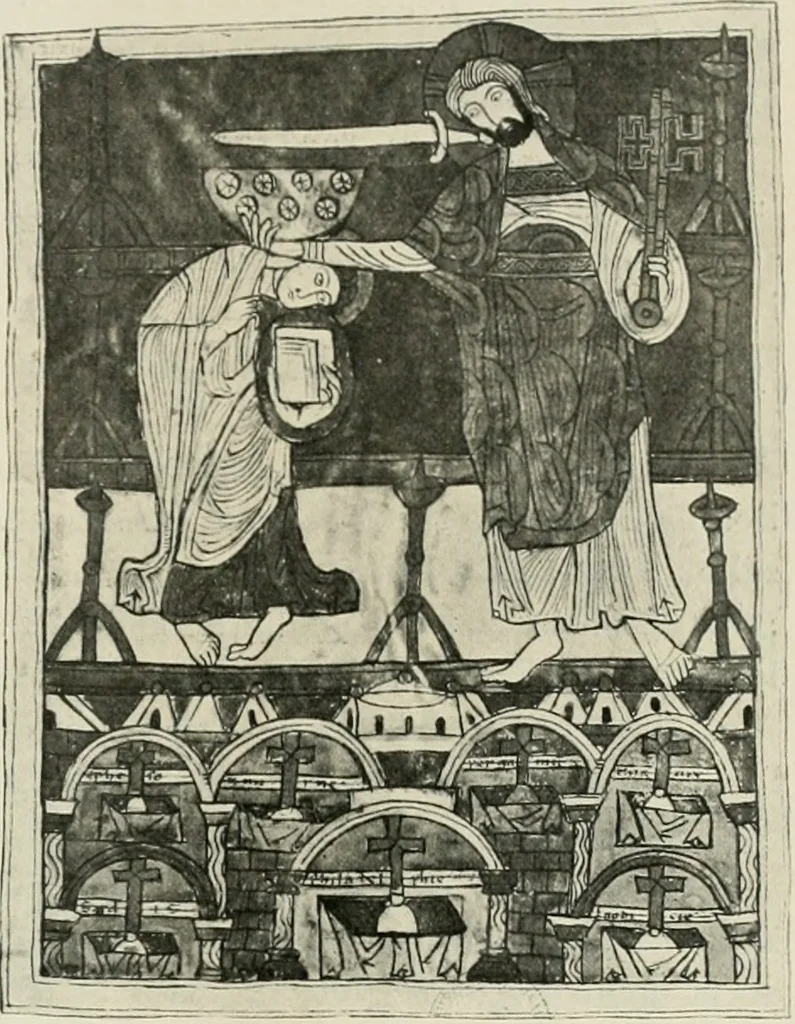 An illustration from L'art religieux du XIIe siècle en France : étude sur les origines de l'iconographie du moyen age, 1922, leaf 28