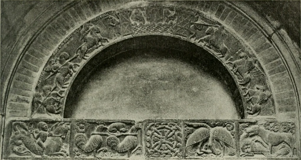 An illustration from L'art religieux du XIIe siècle en France : étude sur les origines de l'iconographie du moyen age, 1922, leaf 282