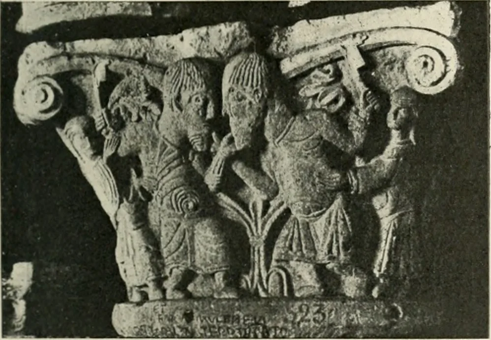 An illustration from L'art religieux du XIIe siècle en France : étude sur les origines de l'iconographie du moyen age, 1922, leaf 30