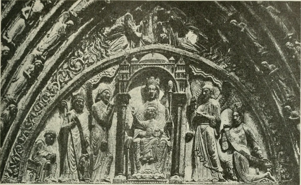 An illustration from L'art religieux du XIIe siècle en France : étude sur les origines de l'iconographie du moyen age, 1922, leaf 300