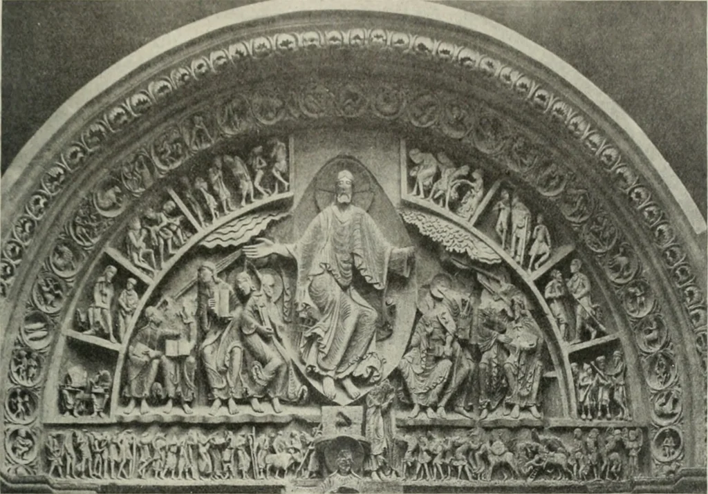An illustration from L'art religieux du XIIe siècle en France : étude sur les origines de l'iconographie du moyen age, 1922, leaf 342