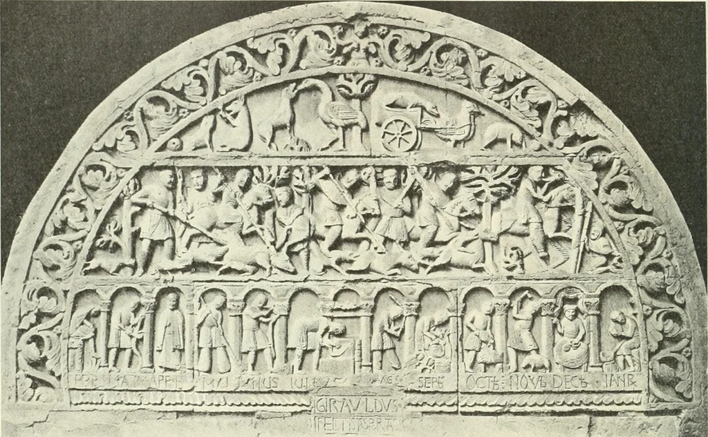 An illustration from L'art religieux du XIIe siècle en France : étude sur les origines de l'iconographie du moyen age, 1922, leaf 353