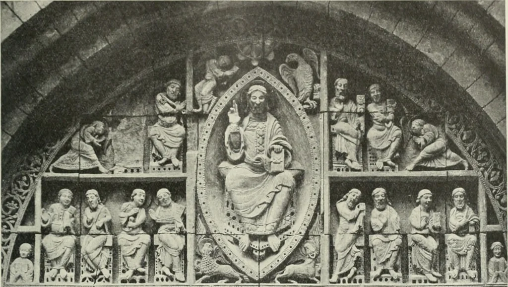 An illustration from L'art religieux du XIIe siècle en France : étude sur les origines de l'iconographie du moyen age, 1922, leaf 394