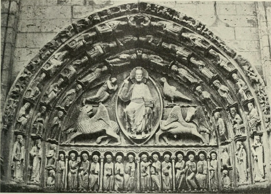 An illustration from L'art religieux du XIIe siècle en France : étude sur les origines de l'iconographie du moyen age, 1922, leaf 396
