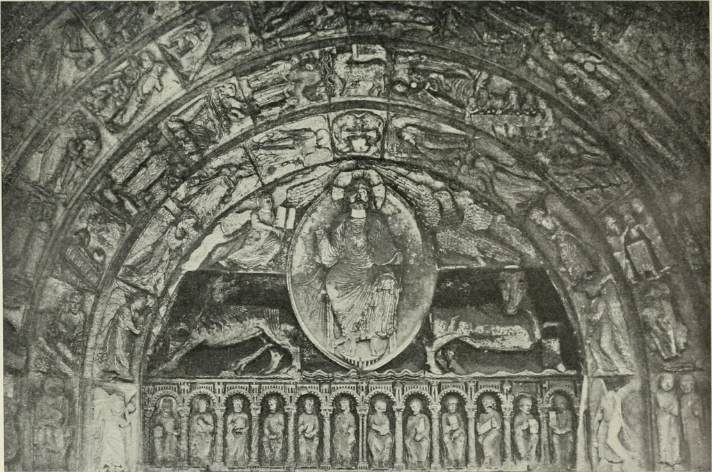 An illustration from L'art religieux du XIIe siècle en France : étude sur les origines de l'iconographie du moyen age, 1922, leaf 398