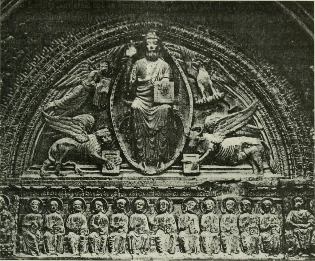 An illustration from L'art religieux du XIIe siècle en France : étude sur les origines de l'iconographie du moyen age, 1922, leaf 402