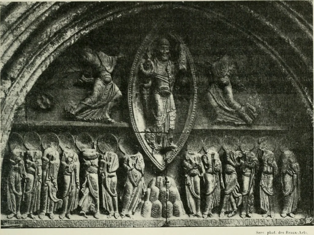An illustration from L'art religieux du XIIe siècle en France : étude sur les origines de l'iconographie du moyen age, 1922, leaf 414
