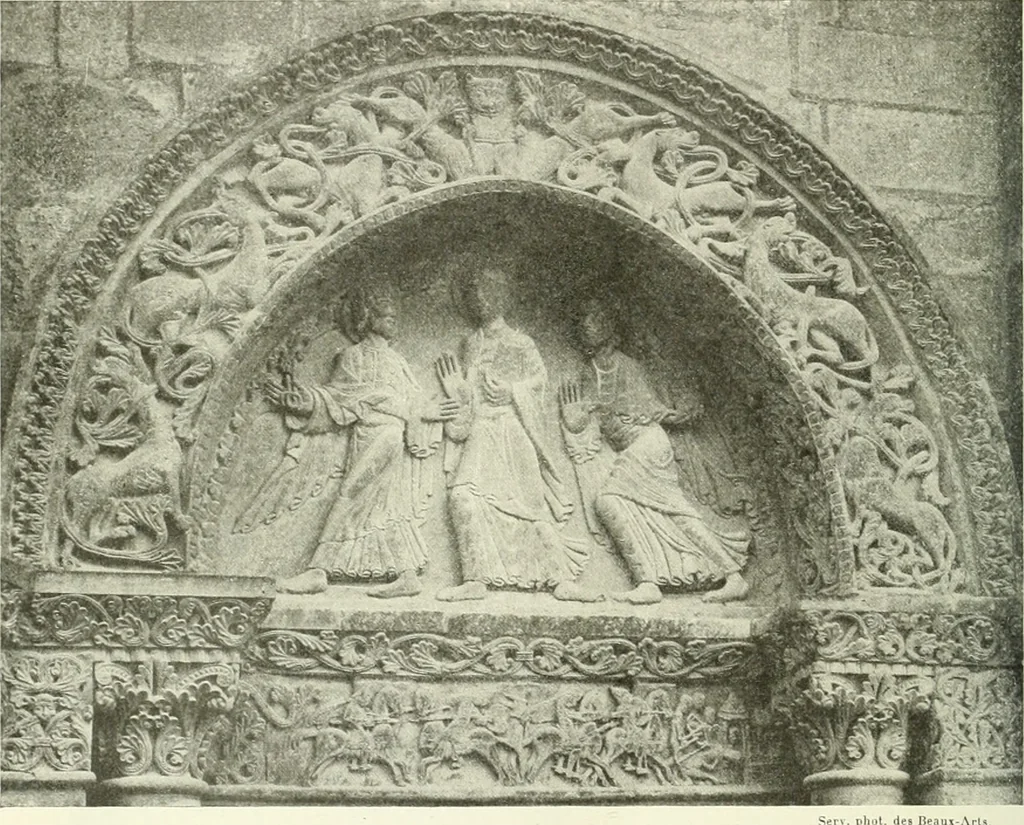 An illustration from L'art religieux du XIIe siècle en France : étude sur les origines de l'iconographie du moyen age, 1922, leaf 417