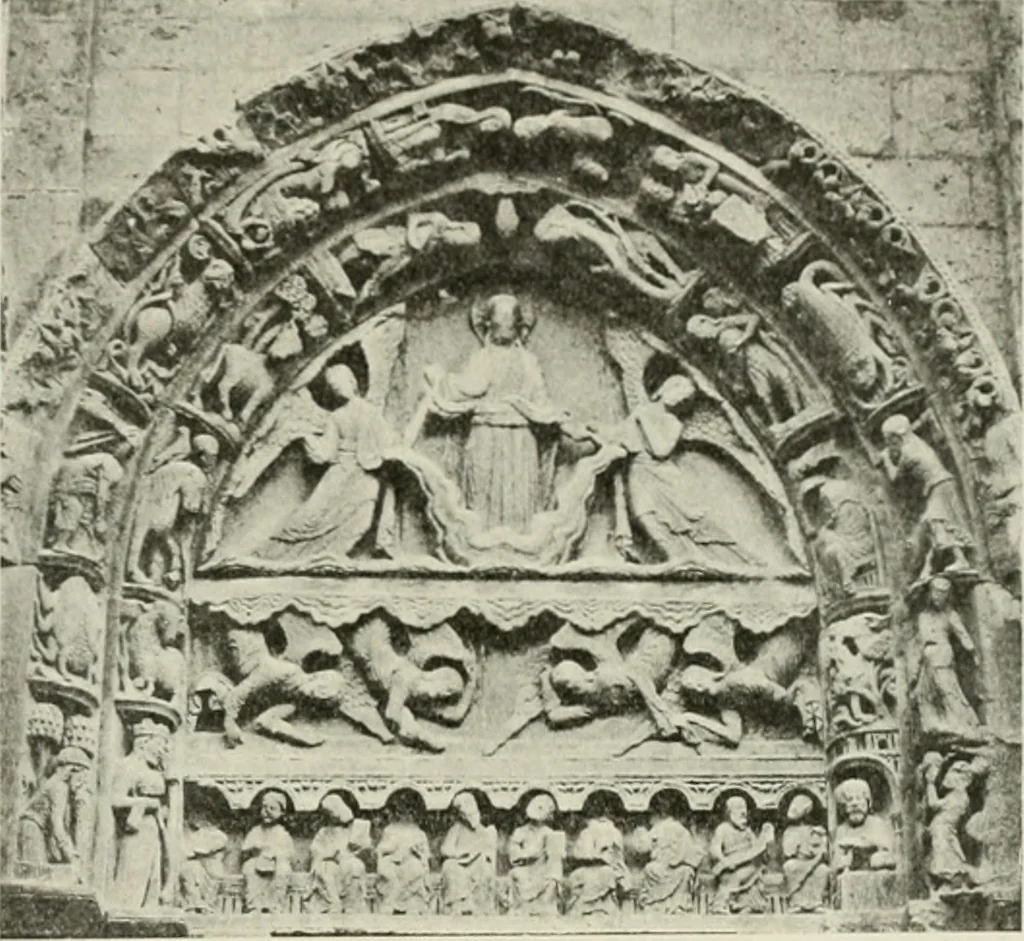 An illustration from L'art religieux du XIIe siècle en France : étude sur les origines de l'iconographie du moyen age, 1922, leaf 418