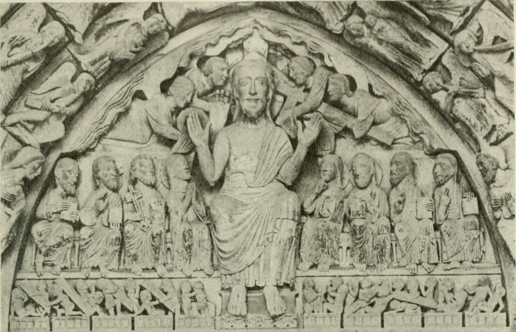 An illustration from L'art religieux du XIIe siècle en France : étude sur les origines de l'iconographie du moyen age, 1922, leaf 424