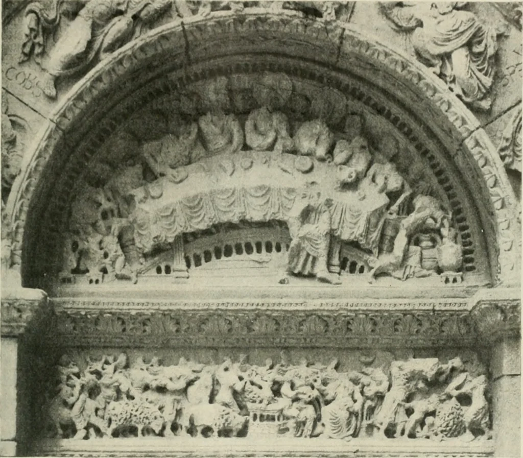 An illustration from L'art religieux du XIIe siècle en France : étude sur les origines de l'iconographie du moyen age, 1922, leaf 436