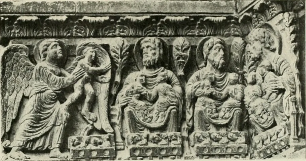 An illustration from L'art religieux du XIIe siècle en France : étude sur les origines de l'iconographie du moyen age, 1922, leaf 44