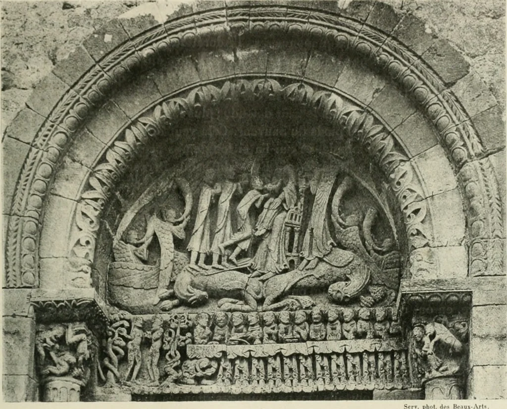 An illustration from L'art religieux du XIIe siècle en France : étude sur les origines de l'iconographie du moyen age, 1922, leaf 444