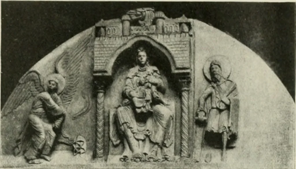 An illustration from L'art religieux du XIIe siècle en France : étude sur les origines de l'iconographie du moyen age, 1922, leaf 448