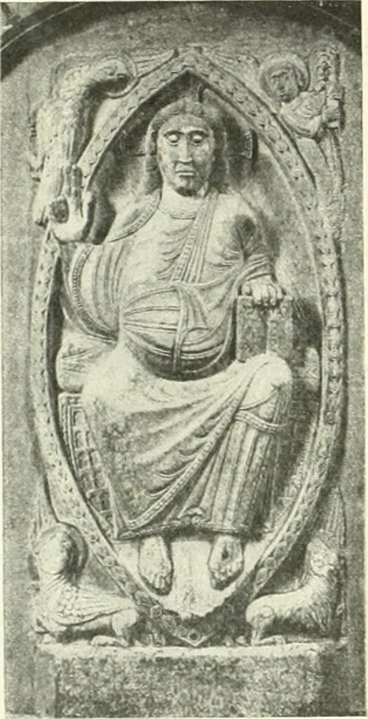 An illustration from L'art religieux du XIIe siècle en France : étude sur les origines de l'iconographie du moyen age, 1922, leaf 61