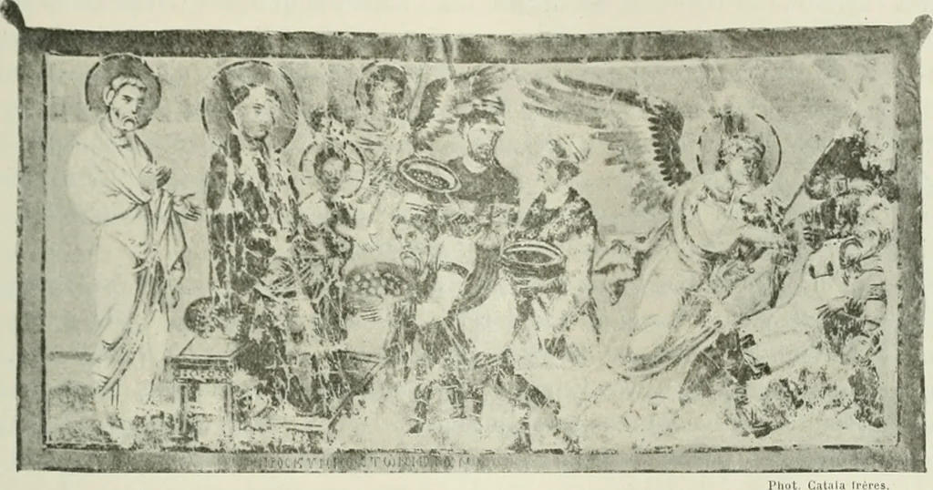 An illustration from L'art religieux du XIIe siècle en France : étude sur les origines de l'iconographie du moyen age, 1922, leaf 84