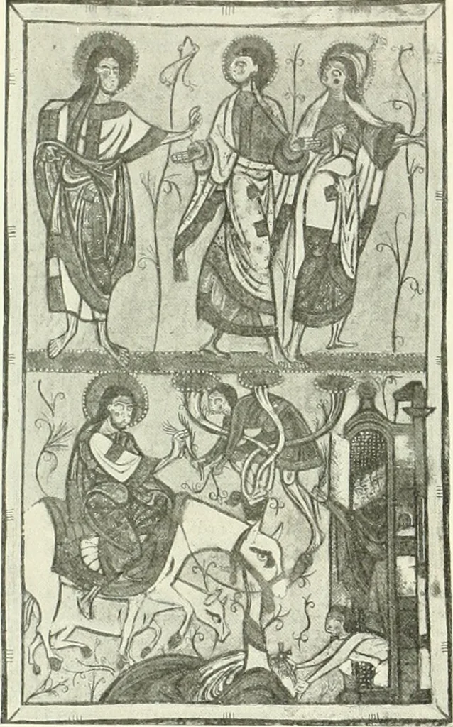 An illustration from L'art religieux du XIIe siècle en France : étude sur les origines de l'iconographie du moyen age, 1922, leaf 89