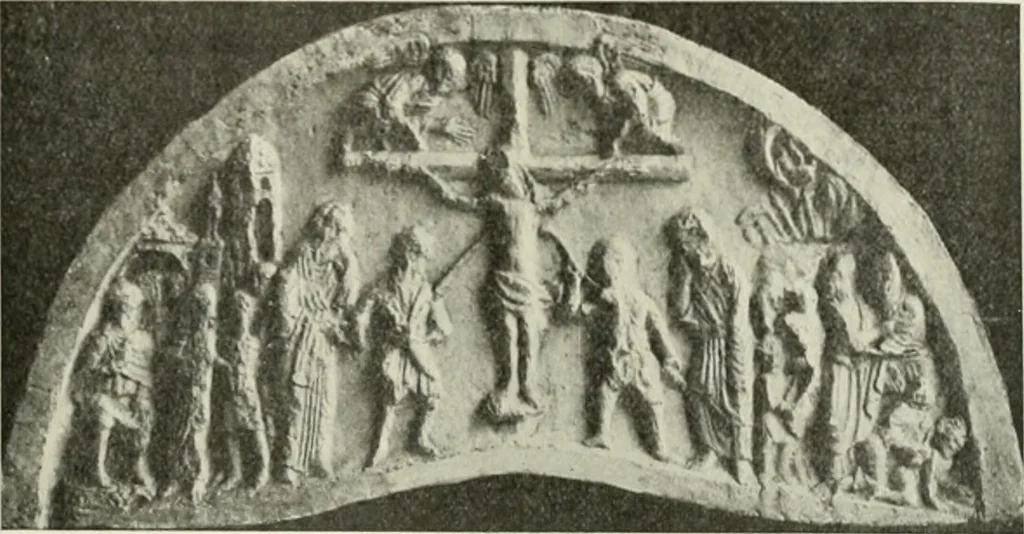An illustration from L'art religieux du XIIe siècle en France : étude sur les origines de l'iconographie du moyen age, 1922, leaf 98