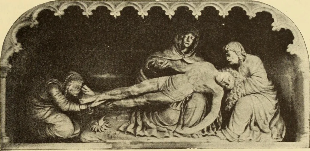 An illustration from L'art religieux de la fin du moyen âge en France;, 1908, leaf 148
