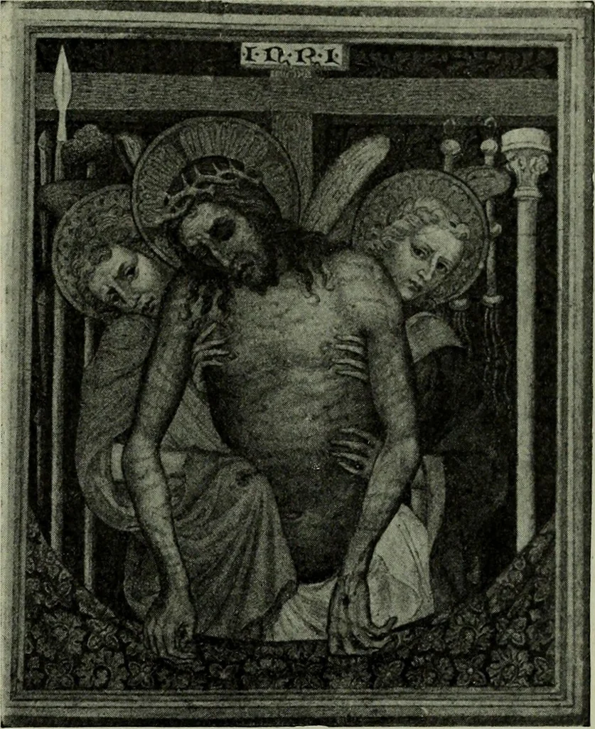 An illustration from L'art religieux de la fin du Moyen Age en France : étude sur l'iconographie du Moyen Age et sur ses sources d'inspiration, 1922, leaf 116