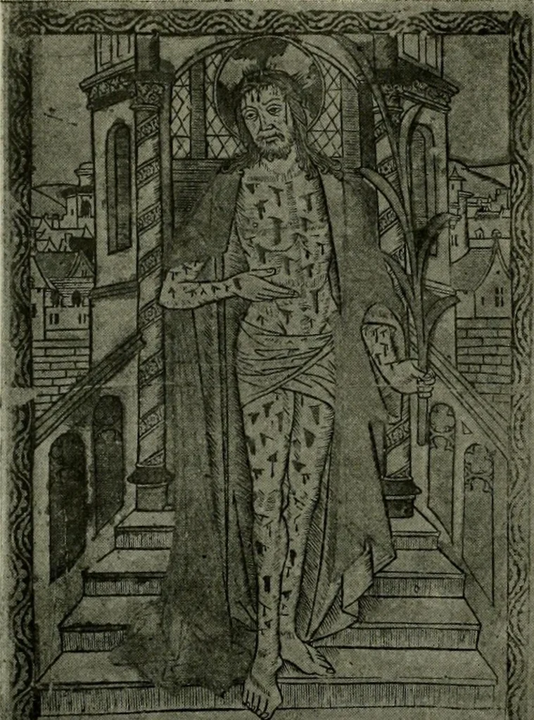 An illustration from L'art religieux de la fin du Moyen Age en France : étude sur l'iconographie du Moyen Age et sur ses sources d'inspiration, 1922, leaf 125