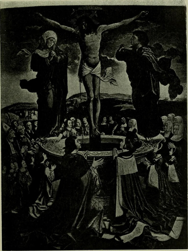 An illustration from L'art religieux de la fin du Moyen Age en France : étude sur l'iconographie du Moyen Age et sur ses sources d'inspiration, 1922, leaf 126