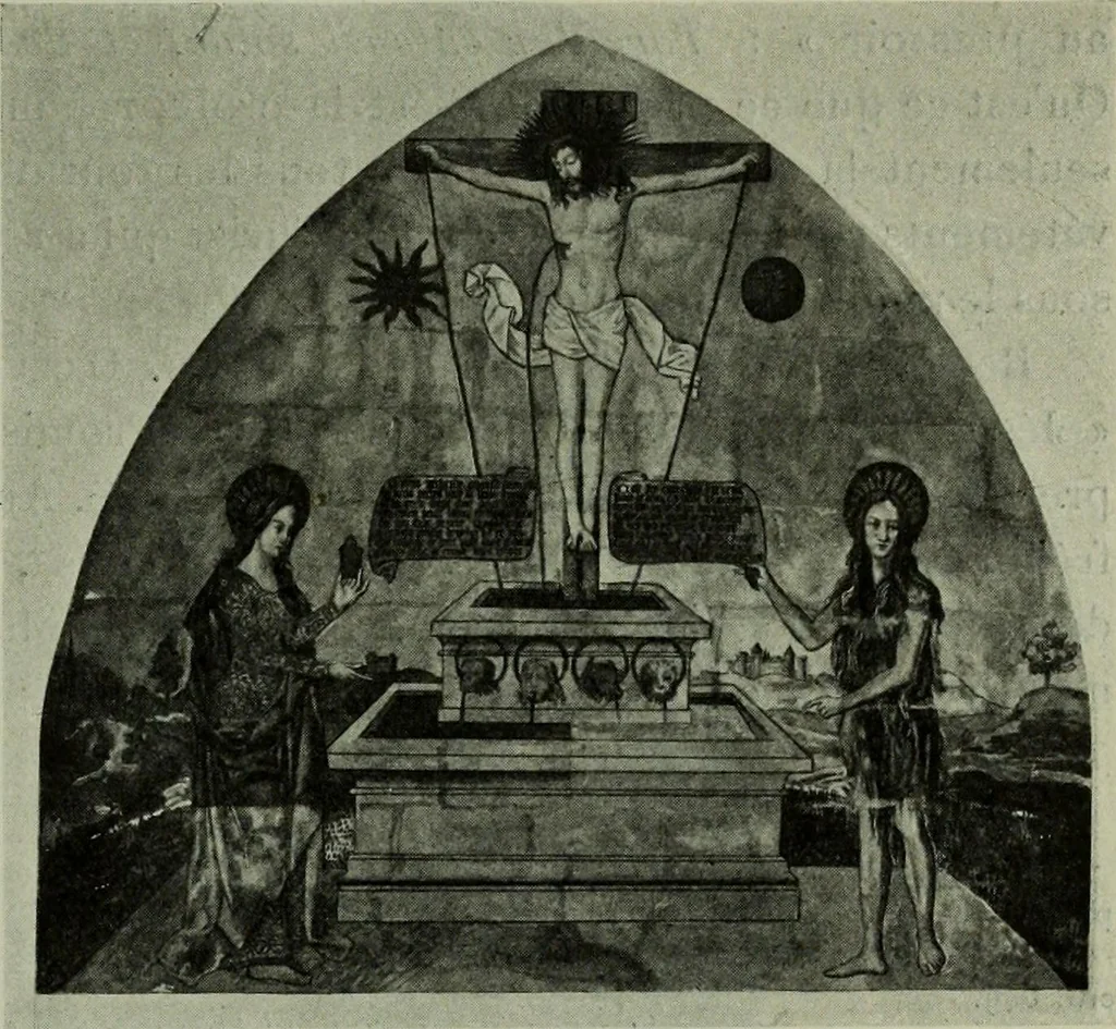 An illustration from L'art religieux de la fin du Moyen Age en France : étude sur l'iconographie du Moyen Age et sur ses sources d'inspiration, 1922, leaf 130